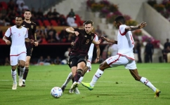 Germany's Niclas Fullkrug scores the only goal of the international friendly match against Oman at the Sultan Qaboos Sports Complex, Muscat, Oman, on November 16, 2022. REUTERS/Annegret Hilse