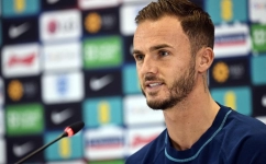 England's midfielder James Maddison attends a press conference at the Al Wakrah Stadium in Doha on November 16, 2022, ahead of the Qatar 2022 World Cup football tournament. (Photo by Paul ELLIS / AFP)