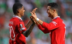 Marcus Rashford, left, and Cristiano Ronaldo: AFP