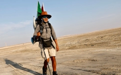 Abdullah Al Salmi during his a 1,600km walk across the Arabian Desert from his hometown of Jeddah to Doha.