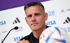 Canada's English coach John Herdman attends a press conference at the Qatar National Convention Center (QNCC) in Doha on November 30, 2022. (Photo by Patrick T. Fallon / AFP)