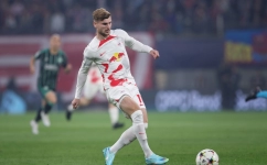 Leipzig's German forward Timo Werner plays the ball during the UEFA Champions League Group F football match RB Leipzig v Celtic FC in Leipzig, eastern Germany on October 5, 2022. (Photo by Ronny Hartmann / AFP)