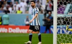 Argentina's forward #10 Lionel Messi during the Qatar 2022 World Cup Group C football match between Argentina and Saudi Arabia at the Lusail Stadium in Lusail, north of Doha on November 22, 2022. (Photo by Kirill KUDRYAVTSEV / AFP)