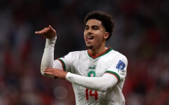 Morocco’s Zakaria Aboukhlal celebrates scoring his team’s second goal against Belgium: AFP/Fadel Senna