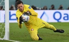 Poland goalkeeper Wojciech Szczesny makes a save against Argentina: AFP/Andrej Isakovic