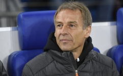 Hertha Berlin's German head coach Jurgen Klinsmann sits on the bench during the German Cup (DFB Pokal) round of 16 match against Schalke 04 in Gelsenkirchen, westen Germany on February 4, 2020. File Photo/ AFP