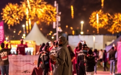 Fans leave after watching a match at the FIFA Fan Festival in Al Bidda Park: AFP/Philip Fong