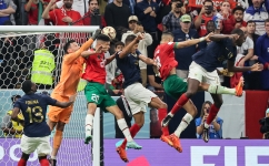 Action from the France vs Morocco World Cup semifinal at the Al Bayt Stadium in Al Khor on December 14: AFP/Karim Jaafar