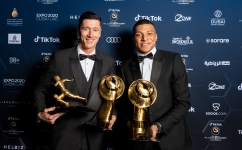 Robert Lewandowski, left, and Kylian Mbappe: AFP