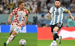 Croatian ace Luka Modric, left, and Argentinian star Lionel Messi: AFP/Nelson Almeida and Alfredo Estrella