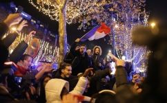 Celebrations at the Champs-Elysees in Paris: AFP/Thibaud Moritz