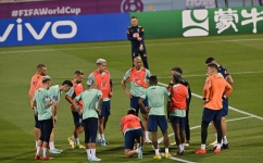 Brazil players go through their paces: AFP