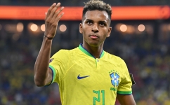 Brazil’s Rodrygo reacts during their match against Switzerland: AFP/Nelson Almeida