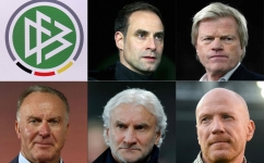 Members of an expert panel appointed by the German Football Association to review the national team's performance after they crashed out of the FIFA World Cup Qatar 2022. (Photo by AFP)