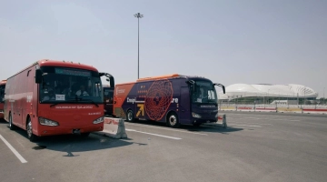 Some of the internet-connected buses for the FIFA World Cup Qatar 2022.