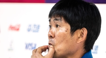 Japan's coach Hajime Moriyasu attends a press conference at the Qatar National Convention Center (QNCC) in Doha on November 26, 2022. (Photo by Philip FONG / AFP)
