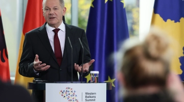 German Chancellor Olaf Scholz addresses a Press conference in Berlin on November 3. AFP