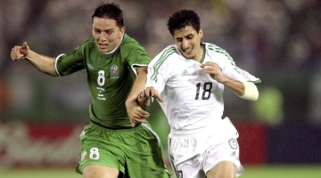 Saudi Arabia legend Nawaf Al Temyat (right) in action during his playing days.