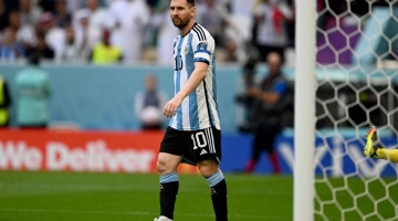 Argentina's forward #10 Lionel Messi during the Qatar 2022 World Cup Group C football match between Argentina and Saudi Arabia at the Lusail Stadium in Lusail, north of Doha on November 22, 2022. (Photo by Kirill KUDRYAVTSEV / AFP)