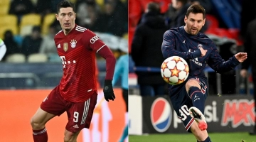 Robert Lewandowski, left, and Lionel Messi: AFP