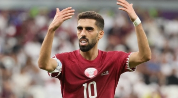 Qatar captain Hassan Al Haydous: AFP/Karim Jaafar