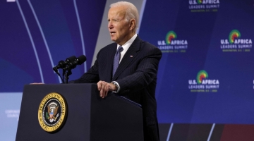 US President Joe Biden delivers remarks at the US - Africa Leaders Summit on December 14, 2022 in Washington, DC.  (Kevin Dietsch/Getty Images/AFP)