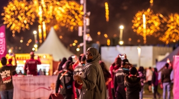 Fans leave after watching a match at the FIFA Fan Festival in Al Bidda Park: AFP/Philip Fong