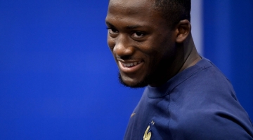 France's defender Ibrahima Konate waits ahead of a press conference at the Al Sadd SC Stadium in Doha on December 7, 2022. (Photo by FRANCK FIFE / AFP)