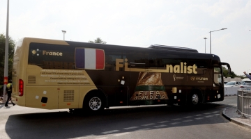 France depart from their hotel after losing in the FIFA World Cup Qatar 2022 final against Argentina at Al Messila, Doha, Qatar, on December 19, 2022.  REUTERS/Ibraheem Al Omari