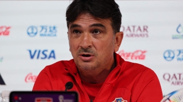 Croatia's coach Zlatko Dalic speaks during a press conference at the Qatar National Convention Center (QNCC) in Doha on December 8, 2022. (Photo by JACK GUEZ / AFP)
