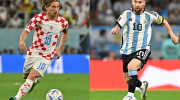 Croatian ace Luka Modric, left, and Argentinian star Lionel Messi: AFP/Nelson Almeida and Alfredo Estrella