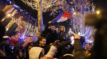 Celebrations at the Champs-Elysees in Paris: AFP/Thibaud Moritz