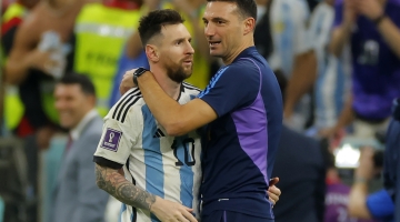 Lionel Messi, left, and Lionel Scaloni: AFP/Odd Anderssen