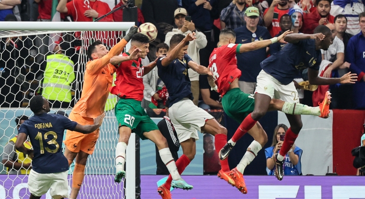 Action from the France vs Morocco World Cup semifinal at the Al Bayt Stadium in Al Khor on December 14: AFP/Karim Jaafar