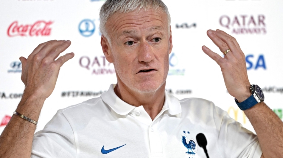 France's coach Didier Deschamps attends a press conference at the Qatar National Convention Center (QNCC) in Doha on November 29, 2022. (Photo by FRANCK FIFE / AFP)