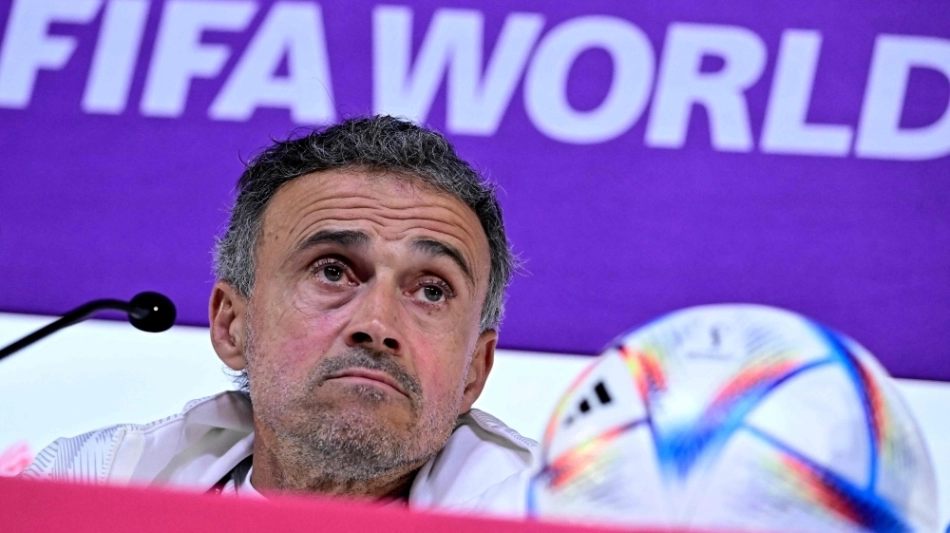 Spain's coach Luis Enrique attends a press conference at the Qatar National Convention Center (QNCC) in Doha on November 26, 2022. (Photo by JAVIER SORIANO / AFP)