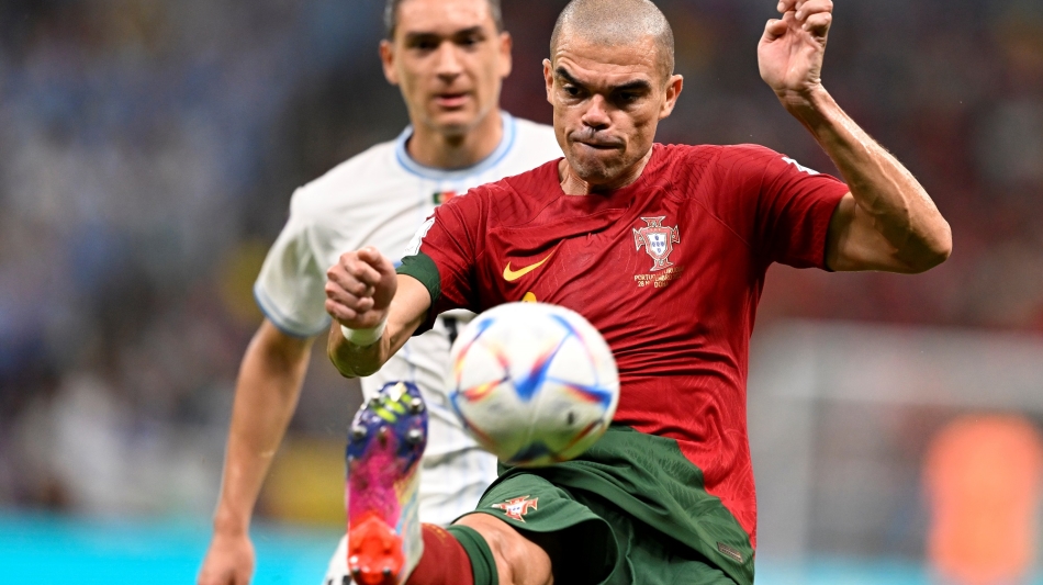Portugal’s Pepe in action against Uruguay: AFP/Patricia De Melo Moreira