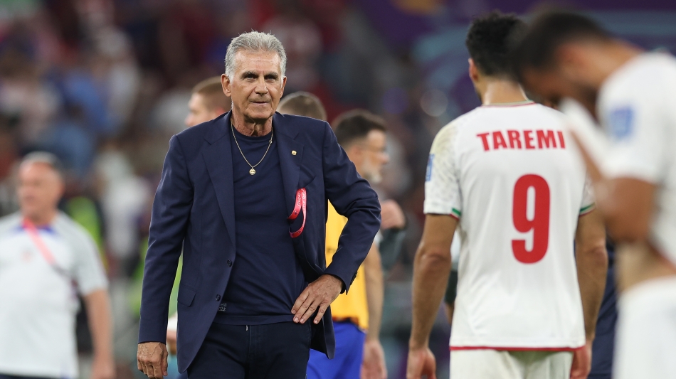 Iran’s Portuguese coach Carlos Queiroz reacts after their loss to USA: AFP/Fadel Senna