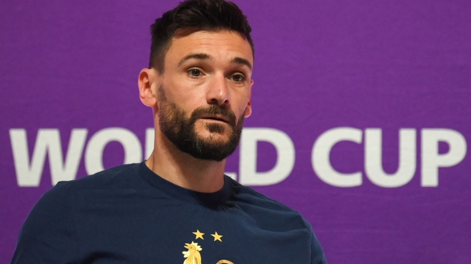 France's goalkeeper Hugo Lloris attends a press conference in Doha on December 13, 2022, a day ahead of the Qatar 2022 World Cup football semi-final match against Morocco. (Photo by FRANCK FIFE / AFP)