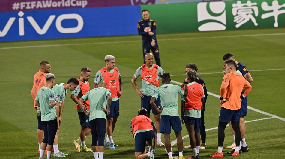 Brazil players go through their paces: AFP