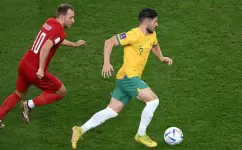 جانب من مباراة أستراليا والدنمارك