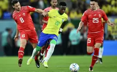 جانب من مباراة البرازيل وسويسرا