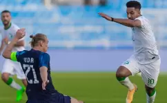 جانب من مباراة السعودية وكرواتيا