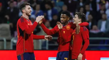 جانب من مباراة إسبانيا والأردن