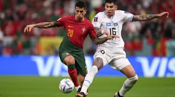 جانب من مباراة البرتغال وأوروغواي