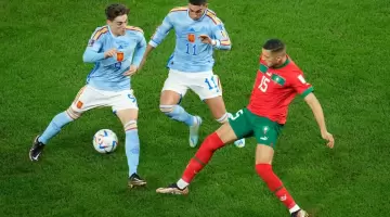 جانب من مباراة المغرب وإسبانيا