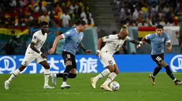 جانب من مباراة غانا وأوروغواي