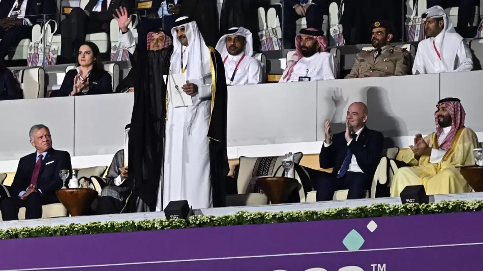 سمو الأمير خلال حفل افتتاح كأس العالم