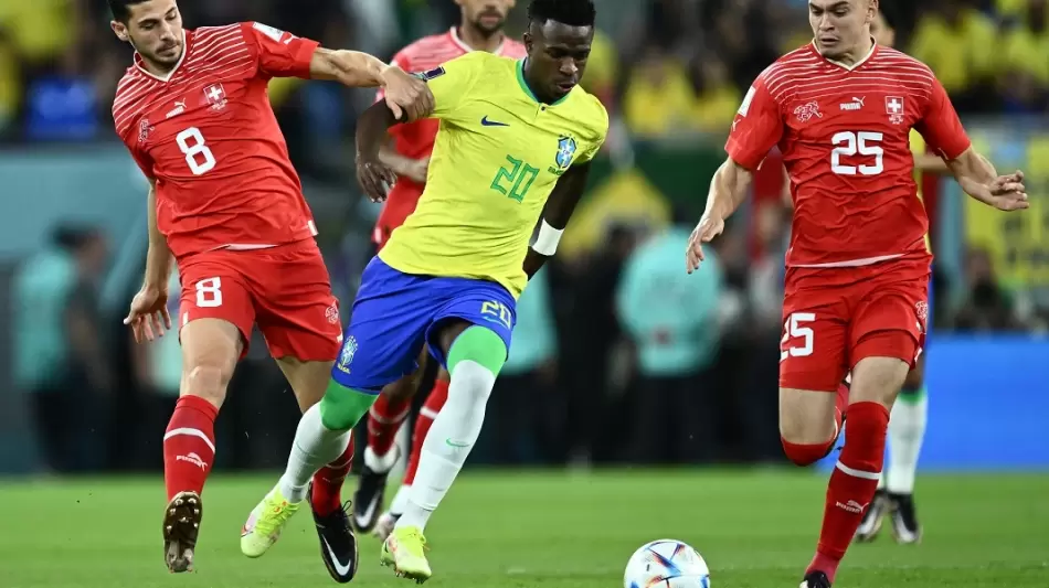 جانب من مباراة البرازيل وسويسرا