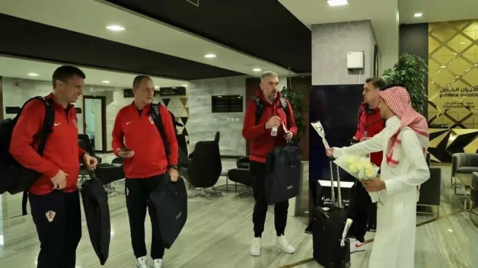 منتخب كرواتيا لدى وصوله إلى السعودية